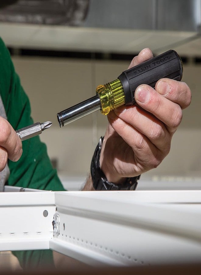 Klein Tools 32500MAG Magnetic Multi-Bit Screwdriver/Nut Driver, 11-in-1 Multi Tool with 8 Bits, 3 Nut Driver Sizes, Cushion Grip Handle - Image 5