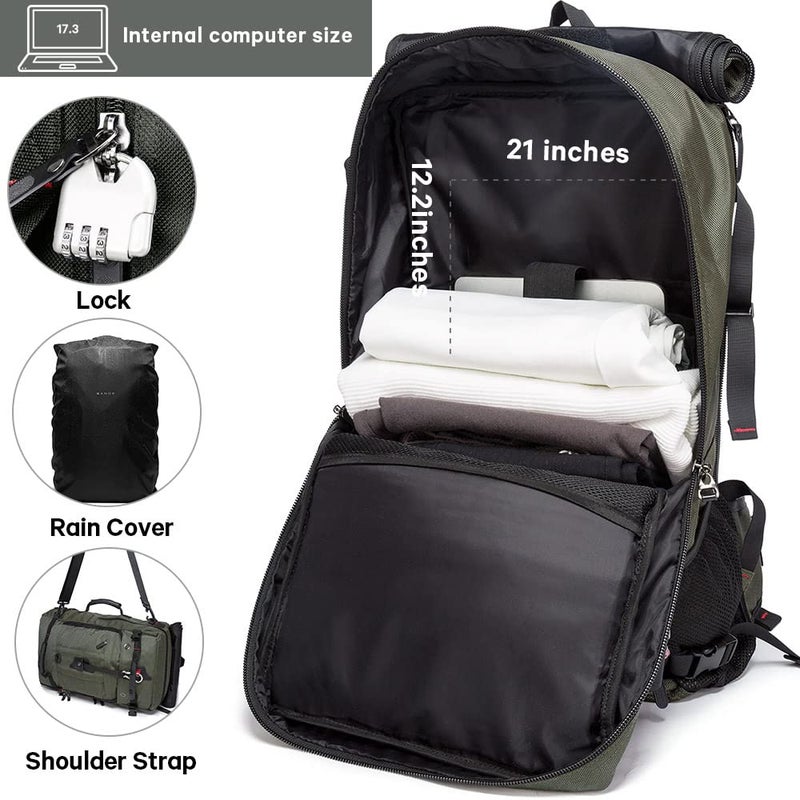 KAKA Travel Backpack, Carry On Backpack Durable Convertible Duffle Bag Fit for 15.6 Inch Laptop for Men and Women(Medium 35L) - Image 2