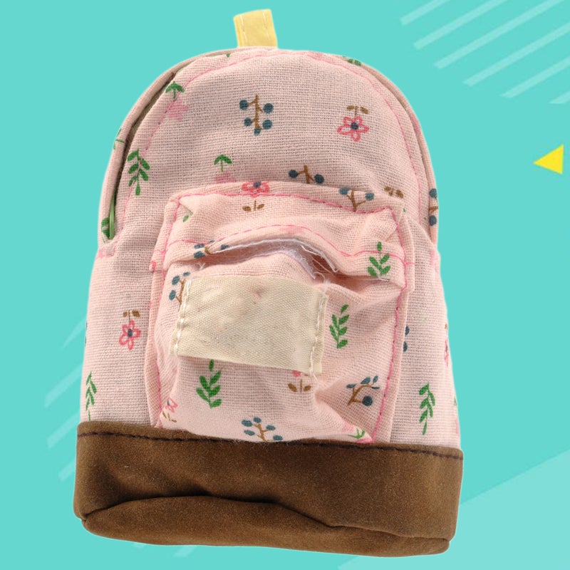 Mini Backpack Flower Bag Wallet Hand Pouch Purse Key Chain Keyring ( ) - Image 4