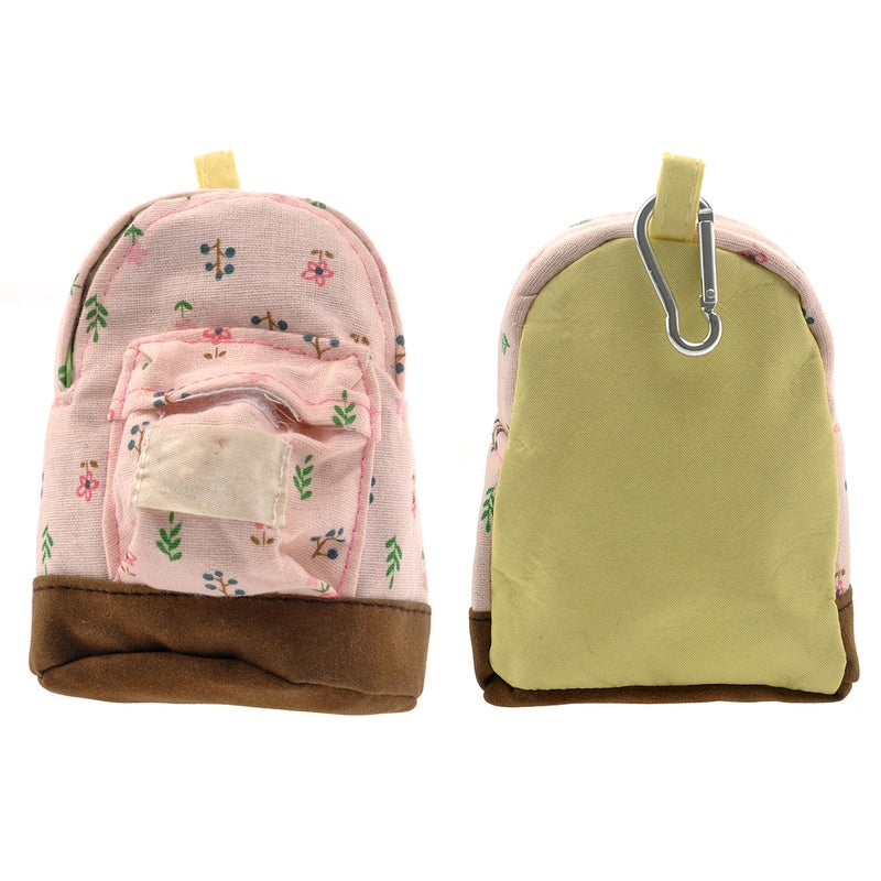 Mini Backpack Flower Bag Wallet Hand Pouch Purse Key Chain Keyring ( ) - Image 3