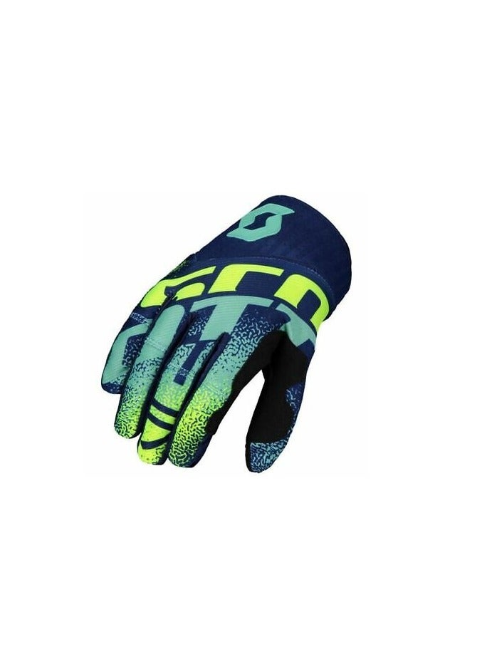 Scott Motorcycle Gloves - Blue/Yellow - Image 1