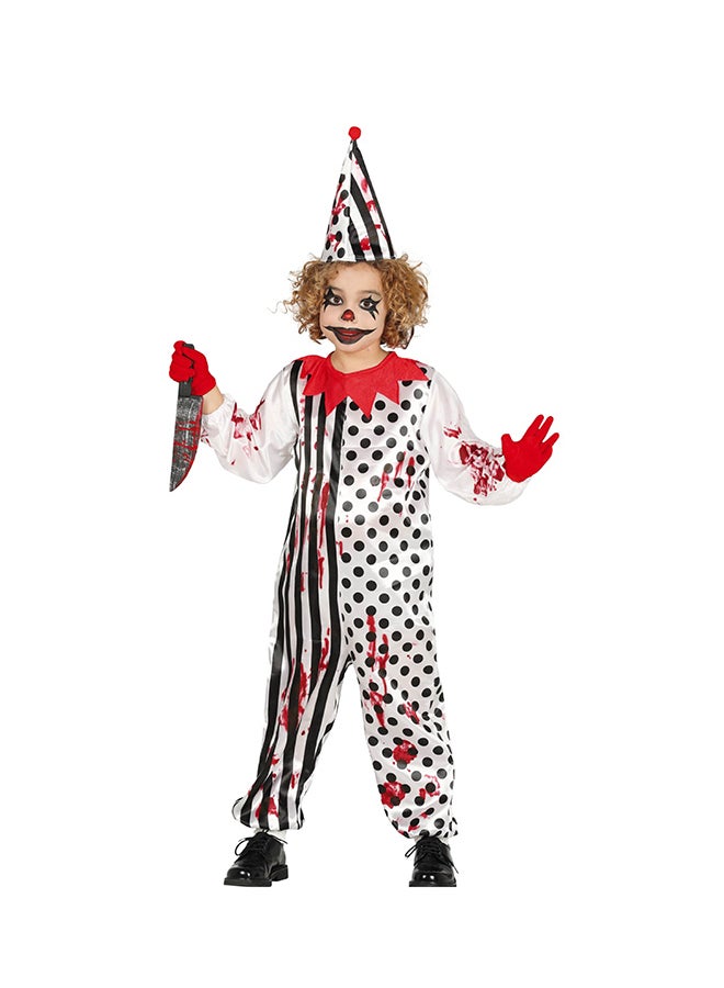 Fiestas Guirca Child Zombie Clown Costume, 10-12 Years. Costume includes: Hat, Jumpsuit 