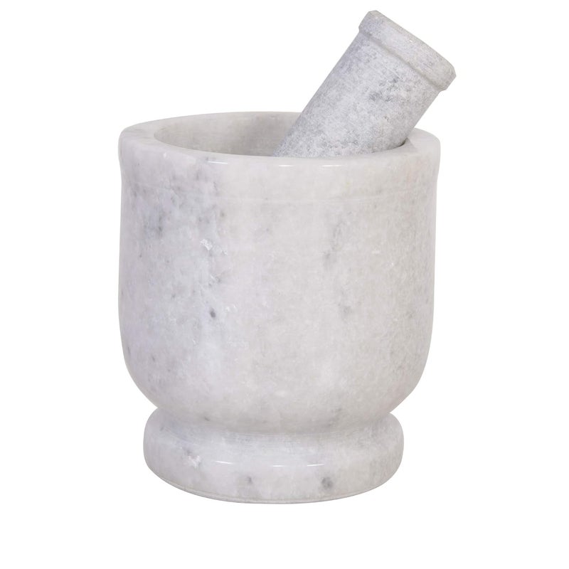 PTR Marble Imam DastaMortar pestle set White 4 inch - Image 1
