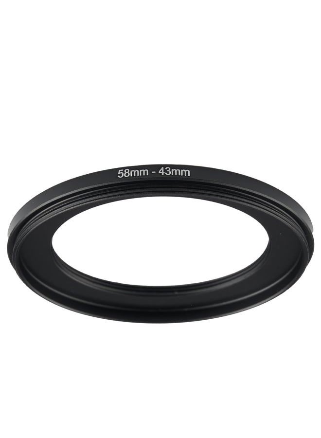 GZNLY Step-up Adapter Rings for Camera Lens Filter Adapter Black Metal Step Down Filter Ring Lens Converter Accessory (58mm-43mm) - Image 1