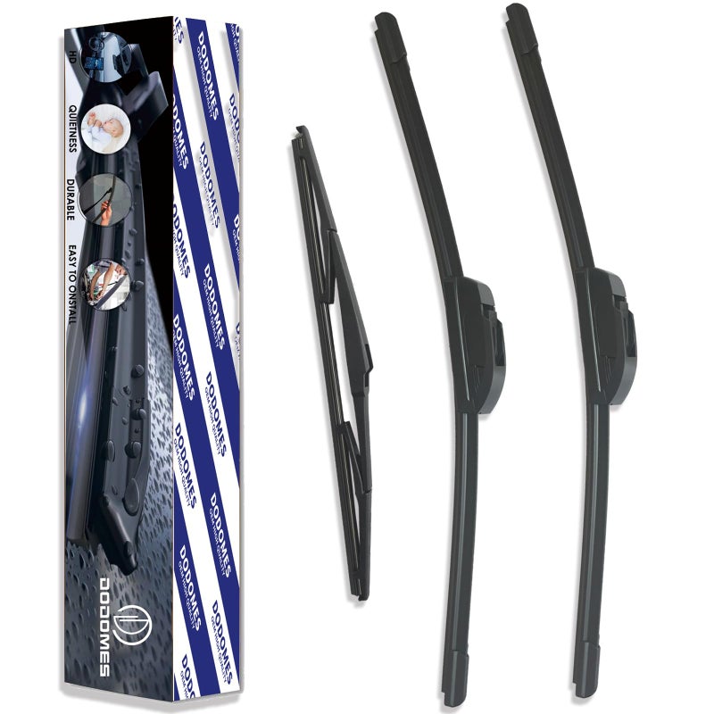 DODOMES 24 18 Windshield Wipers with 12 Rear Wiper Blade Replacement for Kia Sportage 20112016 Original Factory OEM Quality Pack of 3