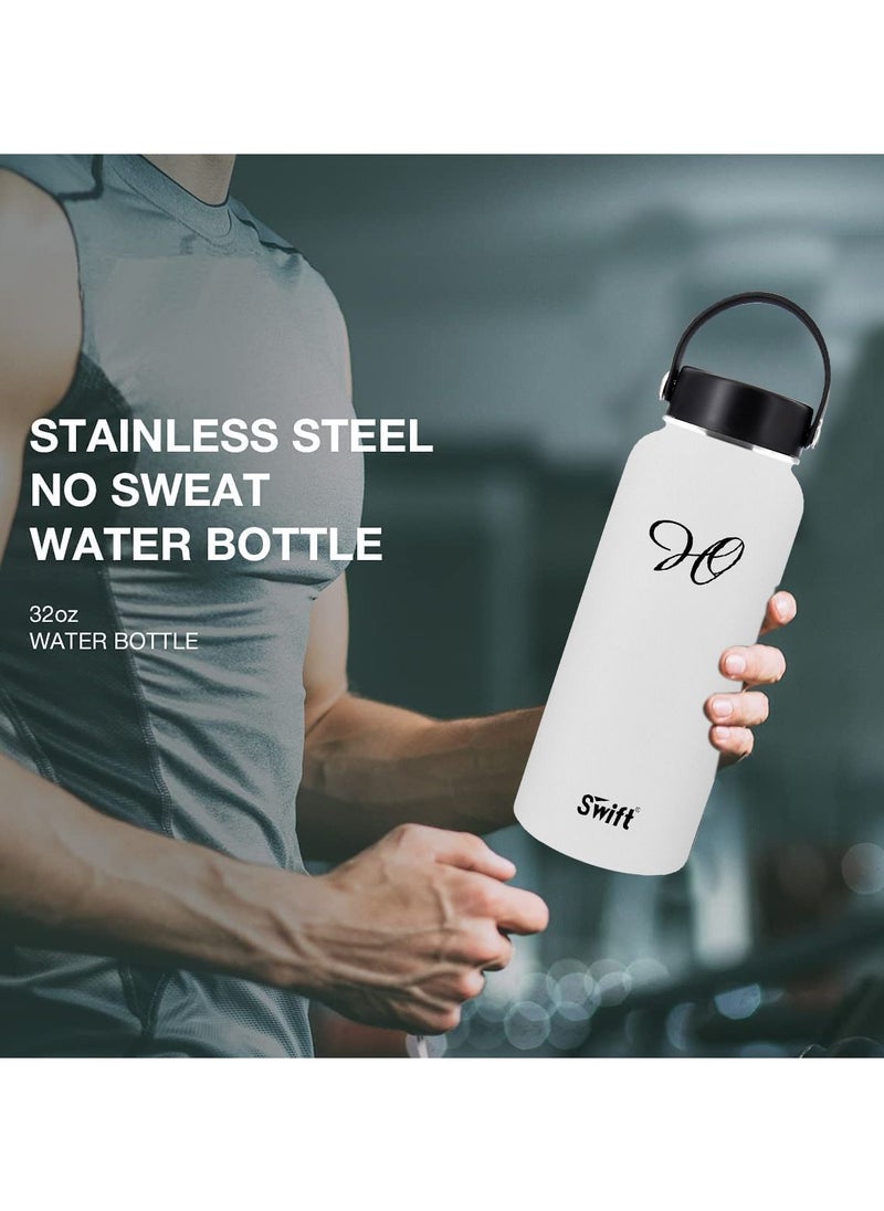 Swift 1L Stainless Steel Flask Water Bottle with Straw and 2 Lids, Reusable Wide Mouth Travel Thermo Water Mug for Gym, Sports, Camping,  Traveling 1000ml  - Image 5