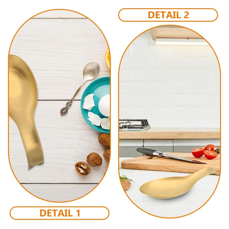 Stainless Steel Spoon Rest Set 2 Piece Compact Heat Resistant Utensil Holder - Image 4