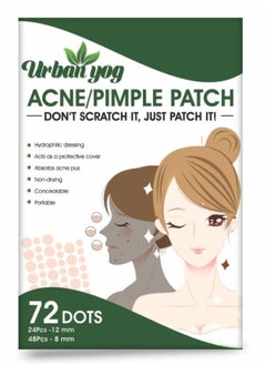 Acne Pimple Patch Invisible Facial Stickers cover with 100% Hydrocolloid Pimple Patches for Face 72 Dots