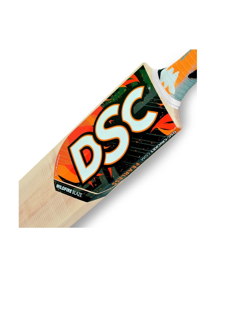 DSC - Wildfire Blaze Kashmir Willow Cricket Bat | Size: 5 | Ball type : Tennis Ball | Playing Style : All-Round - Image 1