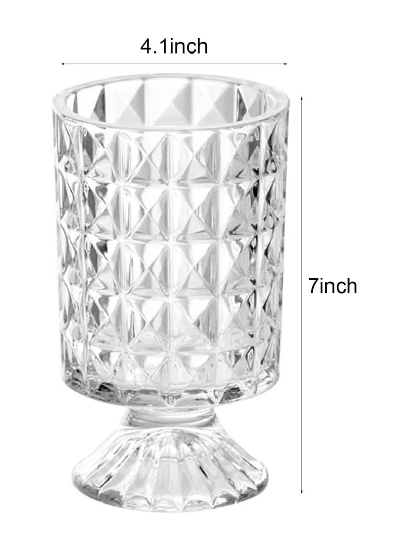 XiuWoo SYOSI Clear Glass Vase, Goblet Shaped Vase Decorative for Living Room Dining Table Office Decor - Image 3