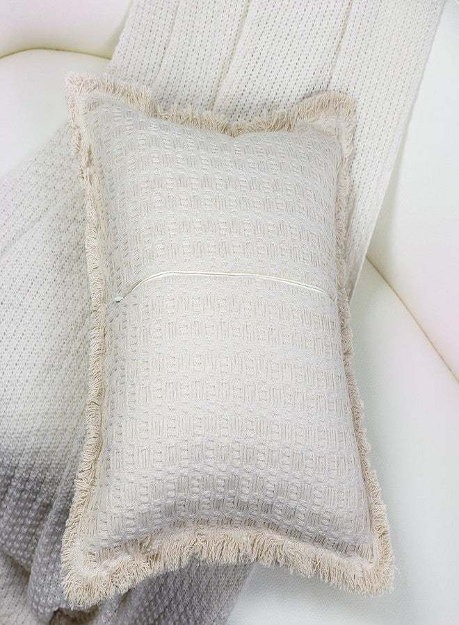 PANOD غطاء وسادة من القطن البيج من PANOD بنمط بوهو، مقاس 16 × 16، غطاء وسادة مزخرف بتصميم ريفي عصري منقوش، أغطية وسائد محايدة للأريكة أو السرير أو غرفة المعيشة - Image 5