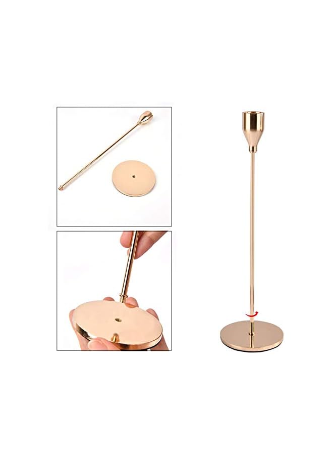 The Bros Candle Holder, A Set of 3 Candle Holders of Different Sizes, Retro Candle Holders for Candles, Used for Home Decoration, Valentine's Day, Christmas and Wedding Dining (Silver) - Image 4