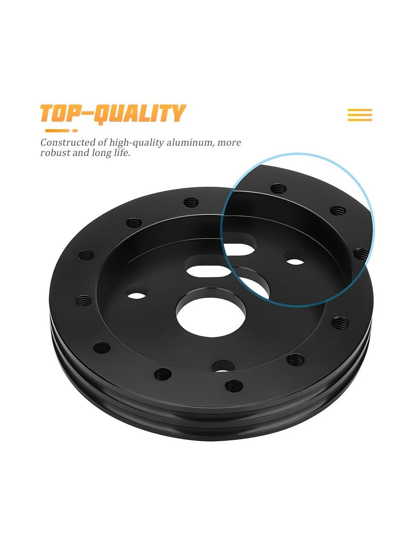 Car Steering Wheel Hub Adapter Conversion Spacer, 6 Hole to 3 Hole, Aluminum Alloy Car Steering Wheel Spacer Adapter Boss Kit, Universal Automotive Modification Accessories (Black) - Image 5