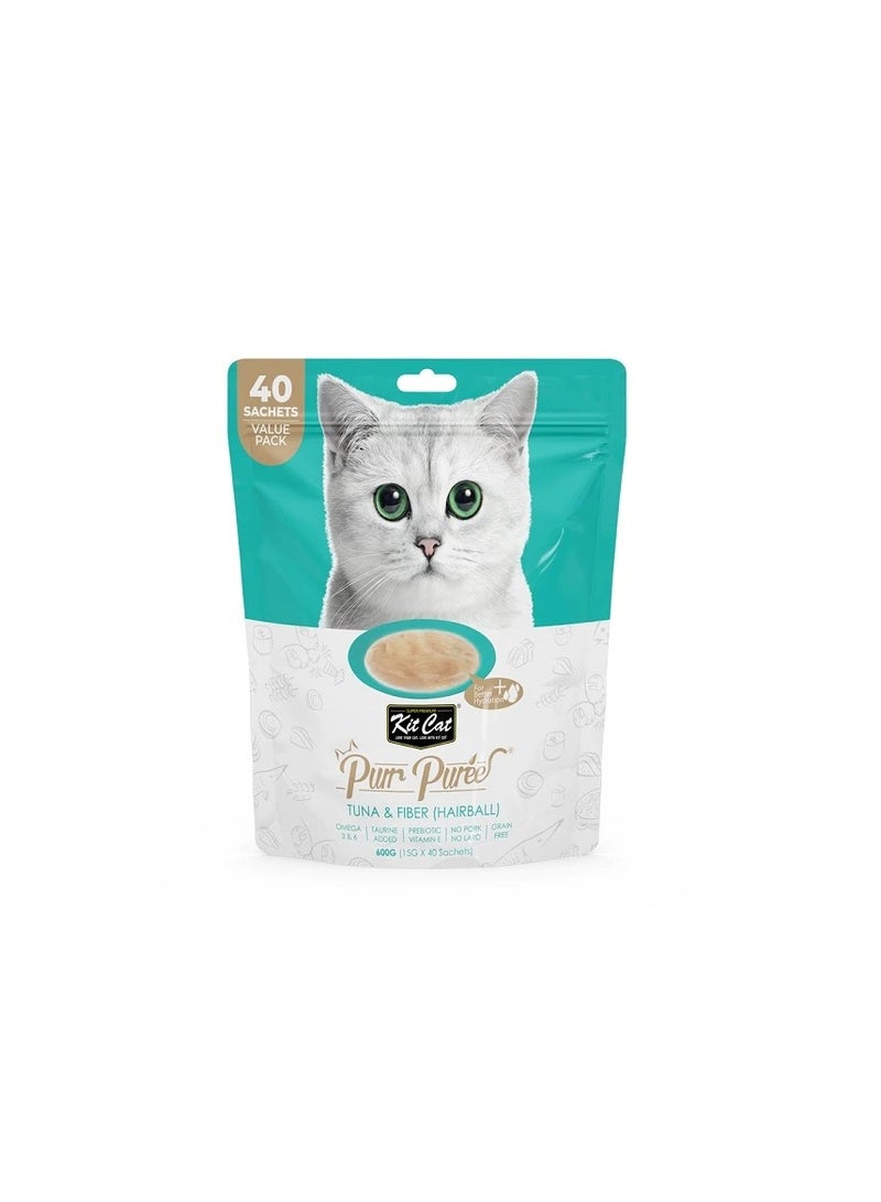 Kit Cat Puree Tuna & Fiber Hairball Cat Treats - Image 3
