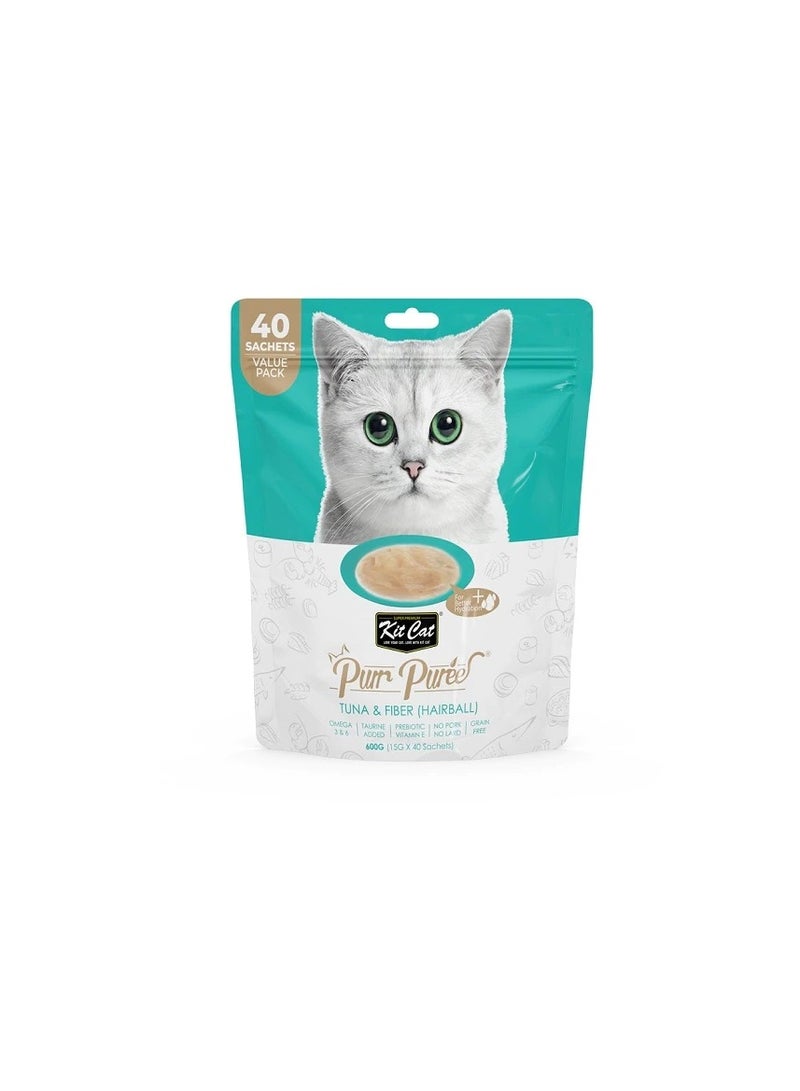 Kit Cat Puree Tuna & Fiber Hairball Cat Treats - Image 2