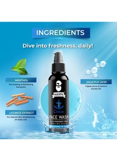 MUUCHSTAC Muuchstac Ocean Face Wash for Men | Fight Acne & Pimples, Brighten Skin, Clears Dirt, Oil Control, Refreshing Feel - Multi-Action Formula (3x100 ml)  - Image 5