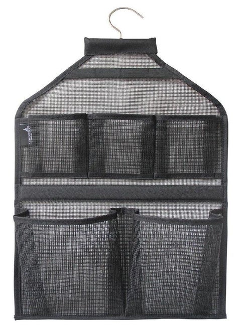 MISSLO Bathroom Shower Organizer Mesh Hanging Shower Caddy with Rotatable Hanger (Black)
