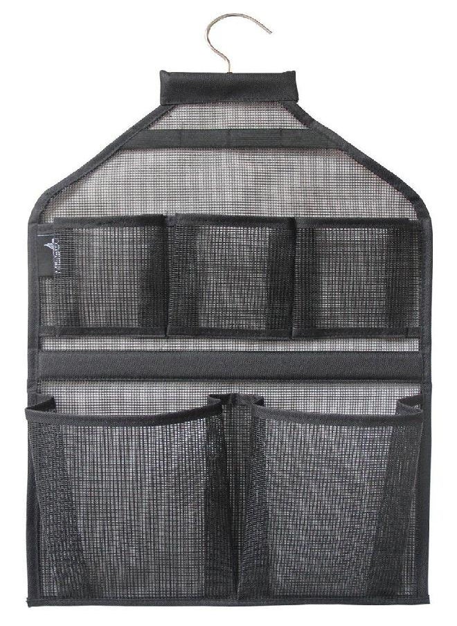 MISSLO - MISSLO Bathroom Shower Organizer Mesh Hanging Shower Caddy with Rotatable Hanger (Black) - Image 1