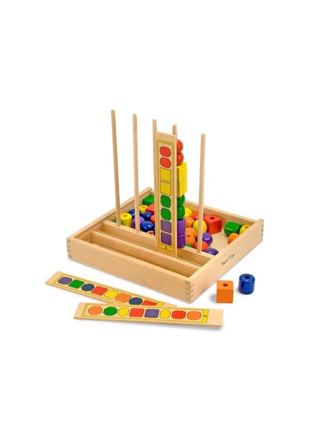 Learning Pattern 46 Bead Stacker Educational Fine Motor Skills Toy Pattern & Color Recognition Game 46 Pieces Multicolor