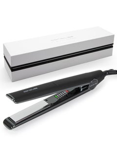 Corioliss C1 Flat Iron Hair Straightener Professional Titanium Plates Temperature Control Travel Case Black Soft Touch Chrome