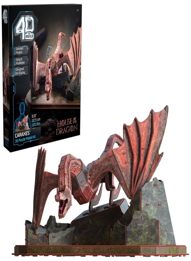 4D Build, House of the Dragon Caraxes Dragon 3D Model Kit, Game of Thrones Collectibles & Desk Décor, Adult Puzzle, Building Toys, 101 Pcs, 3D Puzzles, Gift Ideas for Ages 12 & Up - Image 1