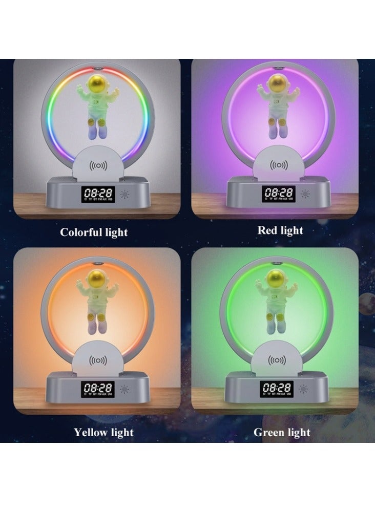 Wireless Y-558 Magnetic Levitation Astronaut TWS Bluetooth Speaker With RGB Light Wireless Charger - Image 2