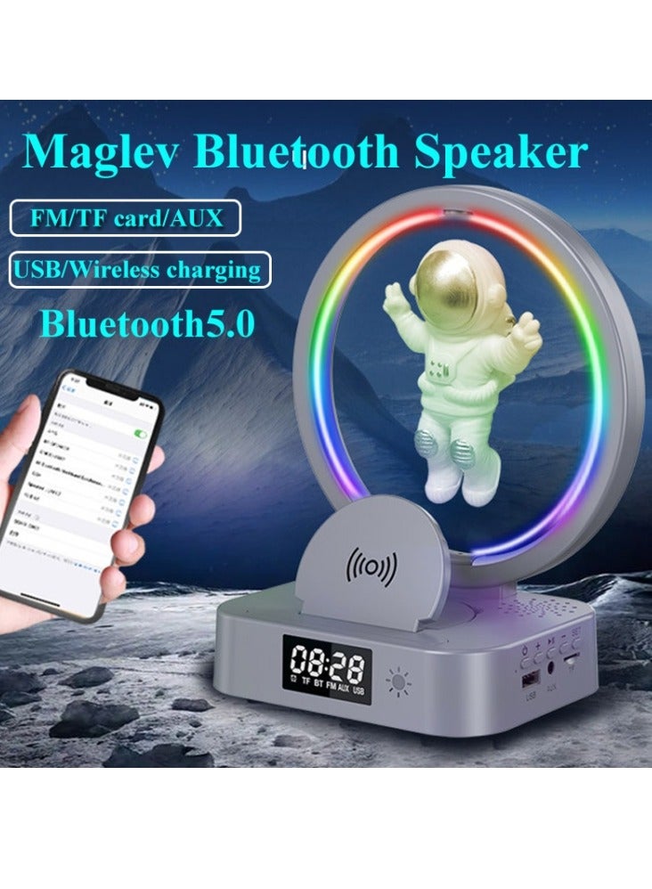 Wireless Y-558 Magnetic Levitation Astronaut TWS Bluetooth Speaker With RGB Light Wireless Charger - Image 1