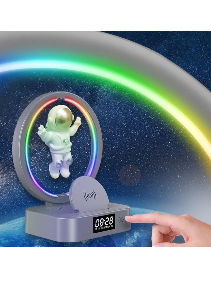 Wireless Y-558 Magnetic Levitation Astronaut TWS Bluetooth Speaker With RGB Light Wireless Charger - Image 3