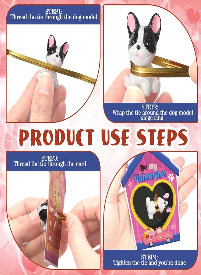 Zhanmai 48 Pcs Dog Valentine's Day Gifts Card with Dog Cat Figurines Resin Miniature Puppy Heart Card for Valentine Party Favors Exchange Prizes (Vivid) - Image 5