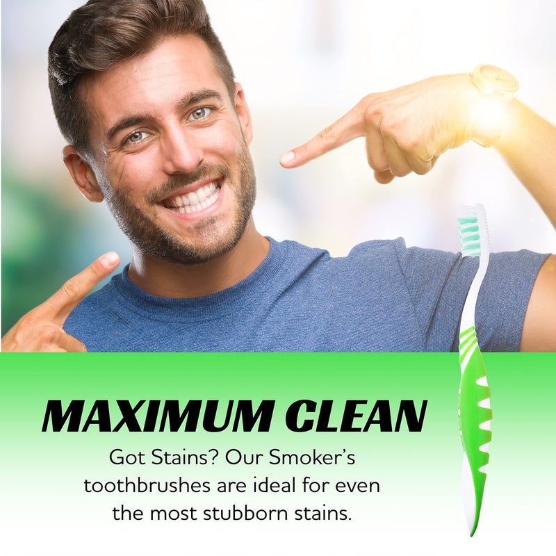 Lingito Extra Firm Toothbrush, Hard Bristle Toothbrush Set for Adults or Smokers Travel Kit, Multicolor Denture Brush, Large Head, Manual Travel Toothbrush Hard Bristles - Image 5