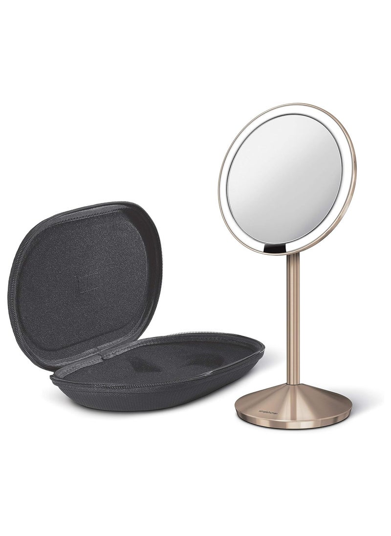 simplehuman - Sensor Mirror Mini With Travel Case, Tru Lux Light system, Folds Flat, 10X magnification, Distortion Free, Rechargeable & Cordless - Image 1