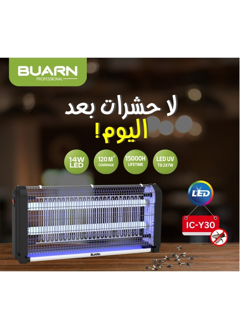 BUARN PROFESSIONAL BUARN PROFESSIONAL 14W Pro LED Insect Zapper – IC-Y30 with 120m² Coverage  - Image 1