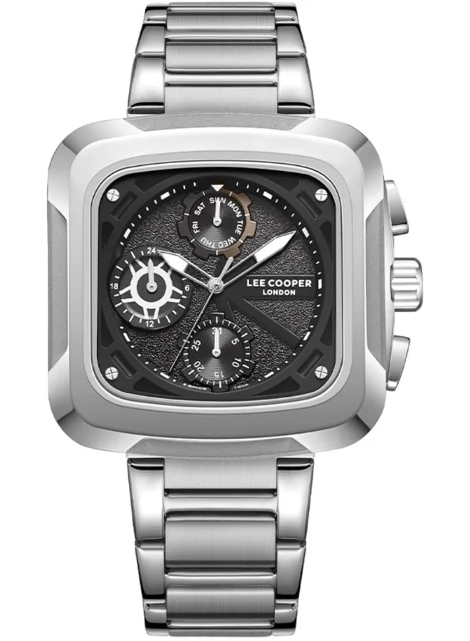 Lee Cooper Lee Cooper Men's VX9NE1 Movement Watch, Multi Function Display and Metal Strap - LC08013.350, Grey