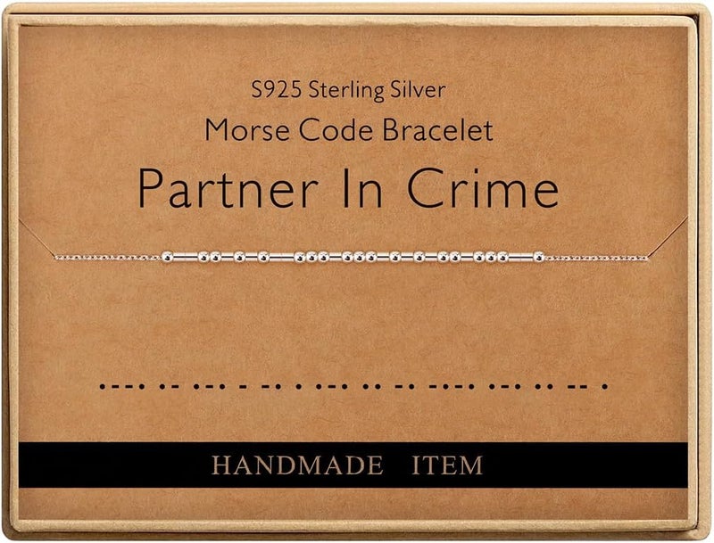 Monily Inspirational Gifts for Women Morse Code Bracelets for Women Funny Bracelet for Friend Funny Gift for Women Sterling Silver Bracelet for Women - Image 1