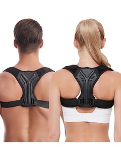 Y&D Back Correction Strap, Adjustable Posture Corrector Spine Straightener for Relief of Neck Shoulder Pain Develop Good Seated Standing Men Women Elderly Teens (1PCS Black,L)  - Image 1