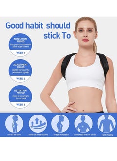 Y&D Back Correction Strap, Adjustable Posture Corrector Spine Straightener for Relief of Neck Shoulder Pain Develop Good Seated Standing Men Women Elderly Teens (1PCS Black,L)  - Image 3