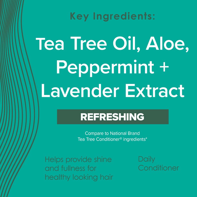 True+Real Tea Tree Conditioner, Moisturizing Formula, Hydrates, Soothes Scalp, Refreshing Mint Scent, For All Hair Types, 10.14 oz - Image 3