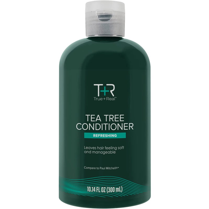 True+Real Tea Tree Conditioner, Moisturizing Formula, Hydrates, Soothes Scalp, Refreshing Mint Scent, For All Hair Types, 10.14 oz - Image 1