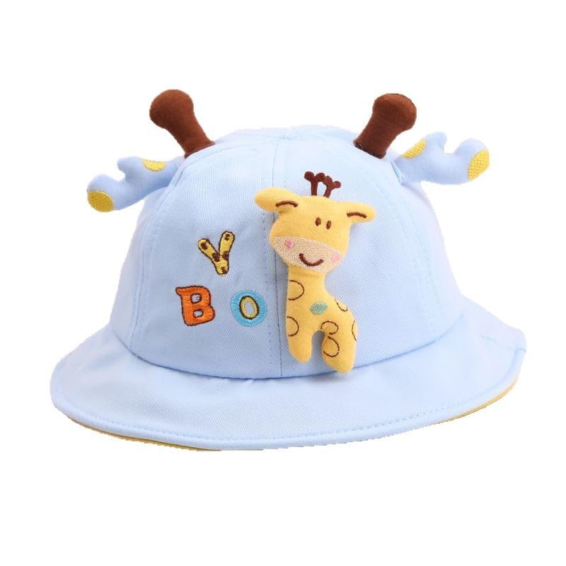 Zibuyu® Cartoon Sun Hat for Kids Aged 2-5 Years Old, Outdoor Bucket Hat Adorable Giraffe Plush Toy Charm Toddler Sun Cap, Cotton Sun Hat Wide Brim Bucket Hat, Children's Day Gift - Image 1