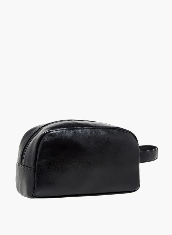 لي كوبر Logo Print Pouch with Wrist Loop and Zip Closure