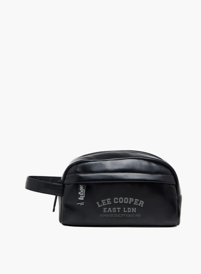 لي كوبر Logo Print Pouch with Wrist Loop and Zip Closure