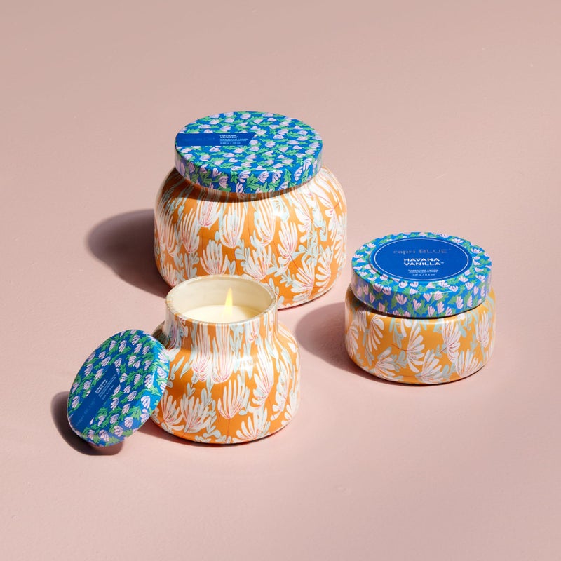 Capri Blue Scented Candles for Women & Men - Pattern Play Travel Tin Small Candles - Soy Wax Blend - Luxury Home Decor with Notes of Vanilla, Tobacco, Bergamot & Sandalwood (Havana Vanilla, 8.5 oz) - Image 5
