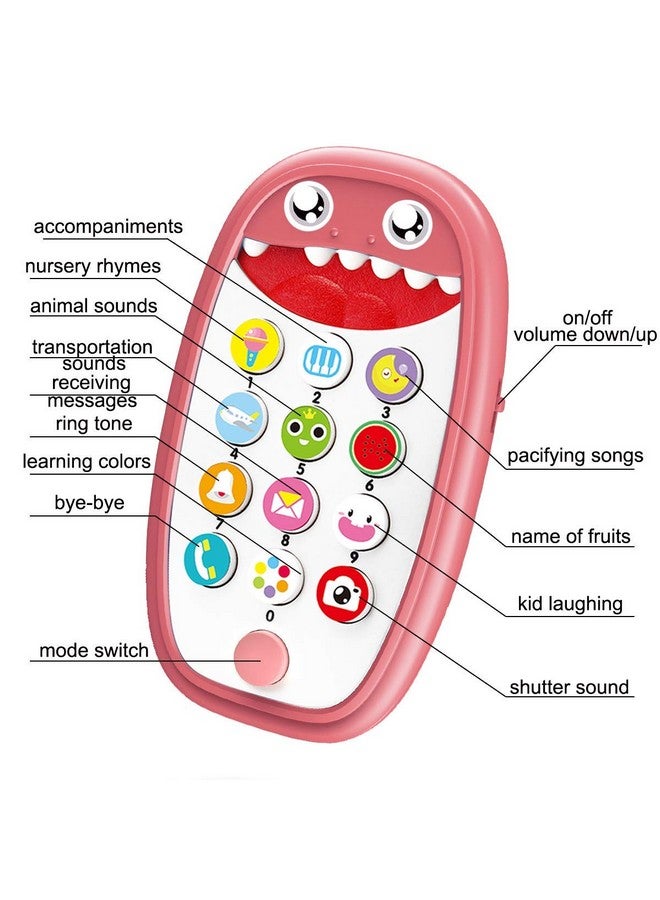 Baby Dinosaur Cell Phone Toy With Removable Soft Teether Case, Lights, Music  Adjustable Volume Kids Play  Learn Phone For Infant  Toddler, Preschool Birthday Gift For Girl Boy 18+ Months (Brown) - Image 3