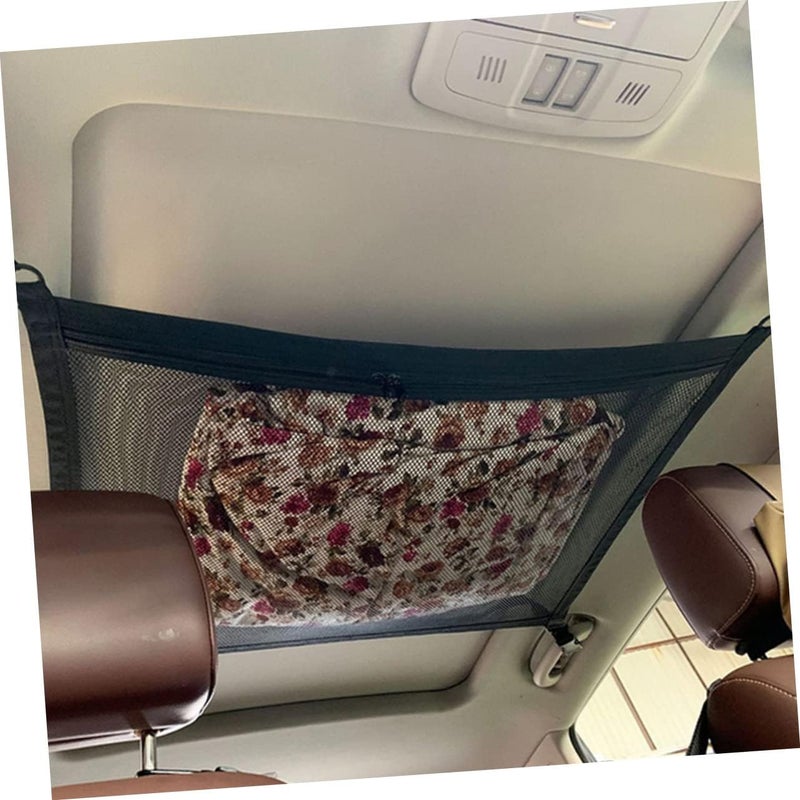 FAVOMOTO Car Ceiling Cargo Net Organizer Breathable Mesh Storage Bag for Car Interior Easy to Install for Storing Clothes Toys Snacks Fit for Suvs and Trucks - Image 5