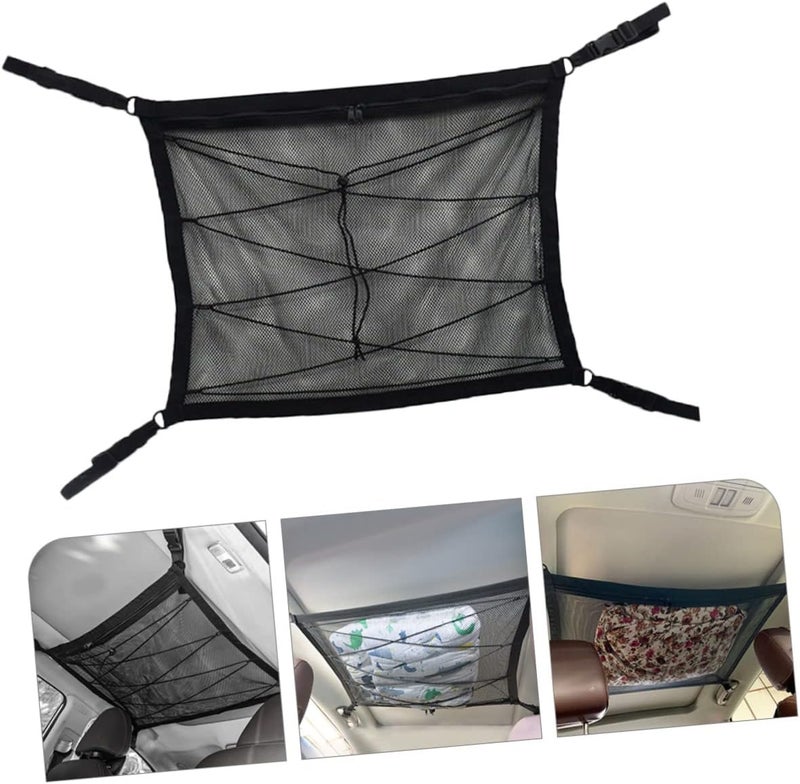 FAVOMOTO Car Ceiling Cargo Net Organizer Breathable Mesh Storage Bag for Car Interior Easy to Install for Storing Clothes Toys Snacks Fit for Suvs and Trucks - Image 2