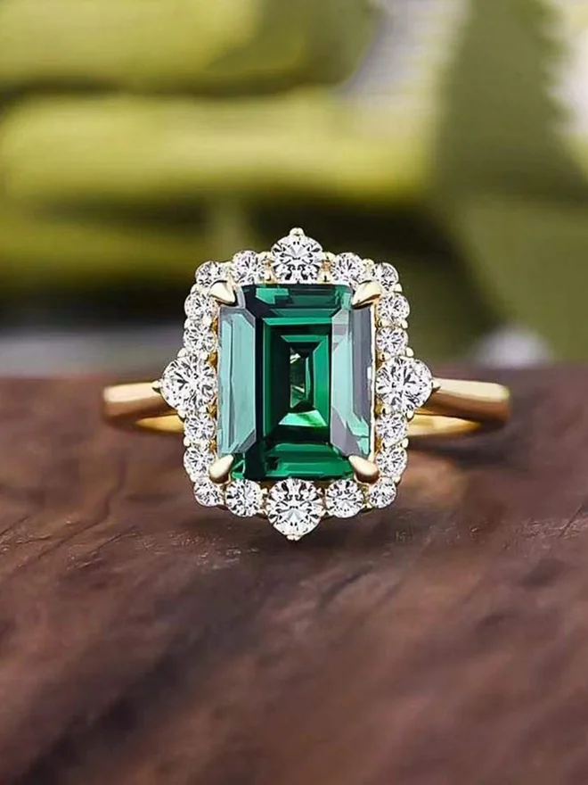 Take Two  Embellished Emerald Cut Ring for Women | Best Price UAE