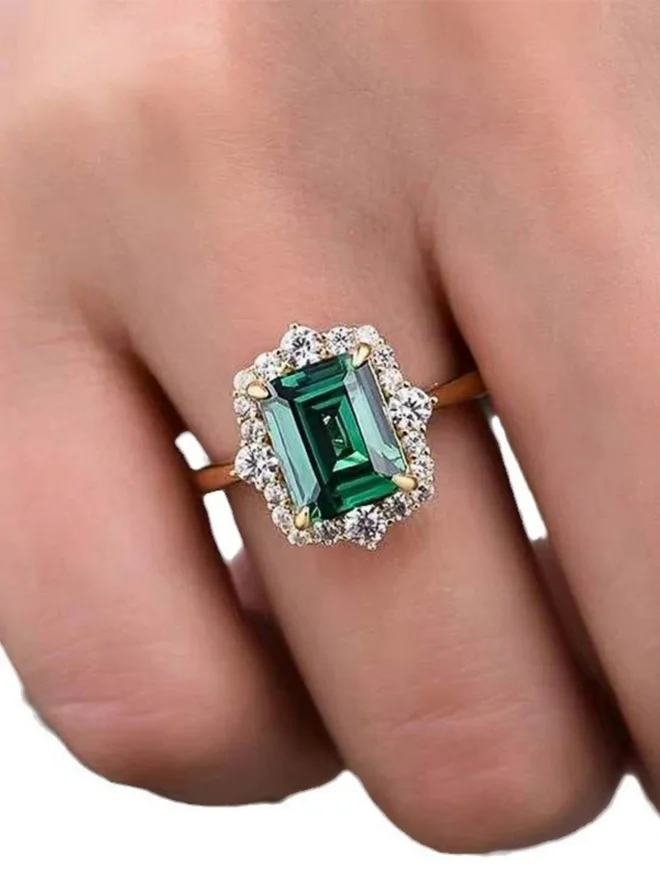 Take Two  Embellished Emerald Cut Ring for Women | Best Price UAE