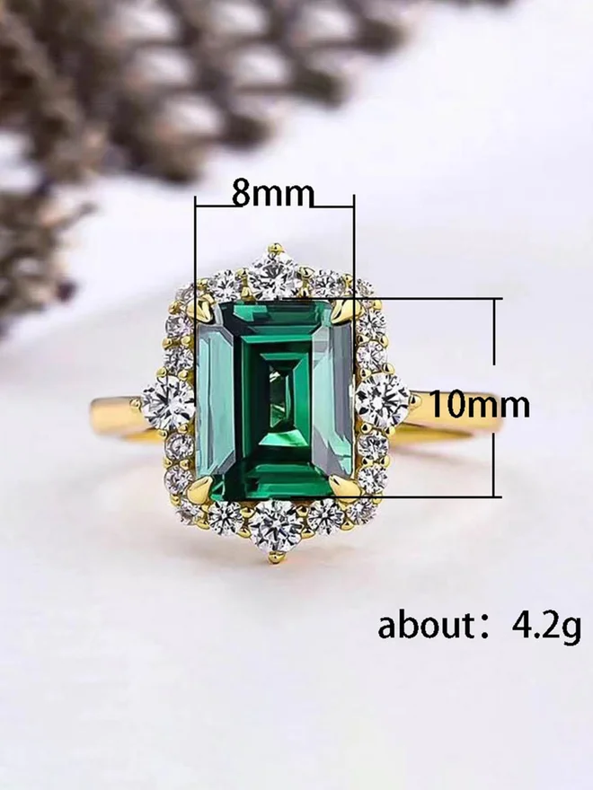 Take Two  Embellished Emerald Cut Ring for Women | Best Price UAE