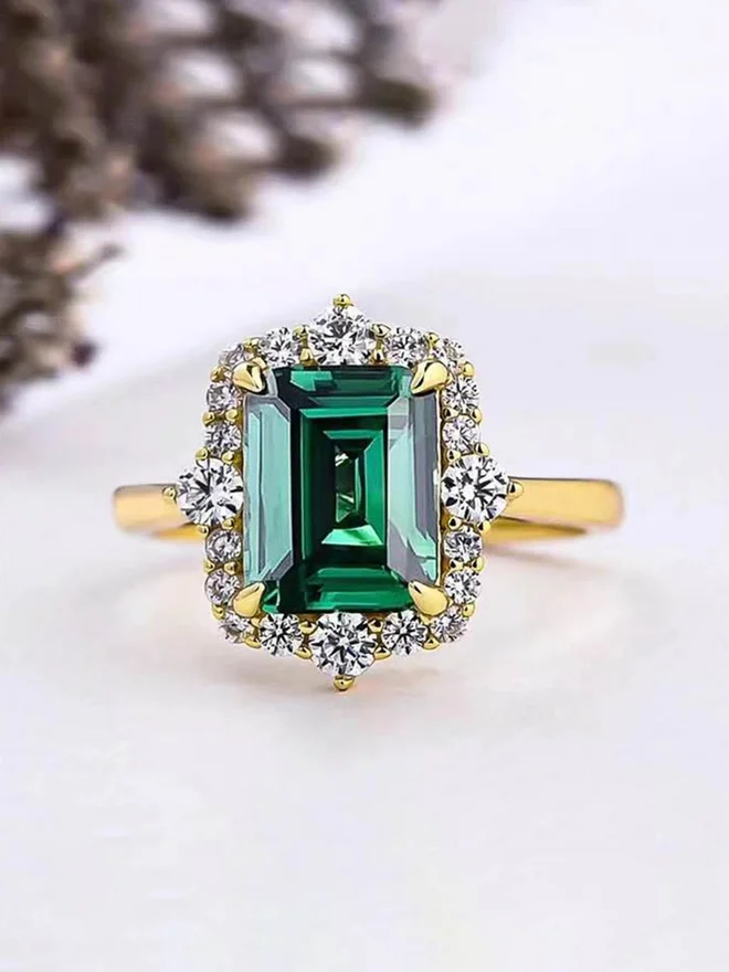 Take Two  Embellished Emerald Cut Ring for Women | Best Price UAE