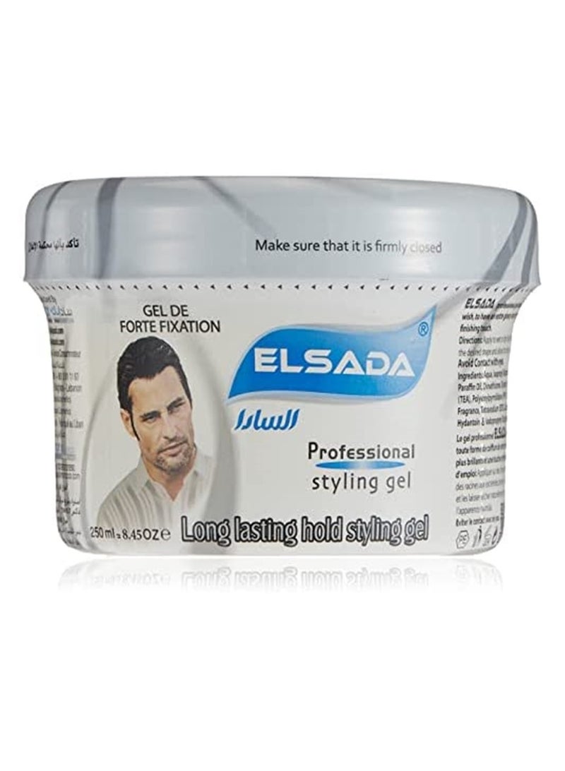 El SADA جيل تصفيف الشعر طويل الأمد من EL SADA: تثبيت ولمعان ممتاز في زجاجة رمادية سعة 250 مل - Image 1